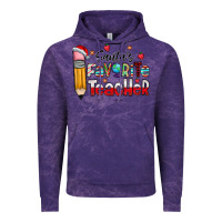 Cloud Purple Santa Favorite Teacher Vintage Hoodie - CowhideDigitalArt
