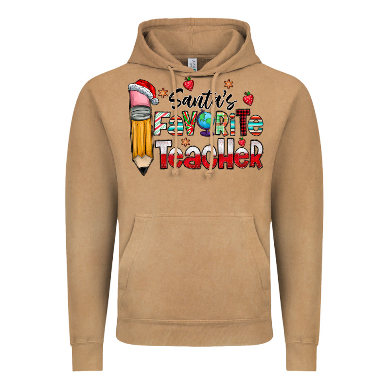 Santa Favorite Teacher Vintage Hoodie by CowhideDigitalArt | Teevron