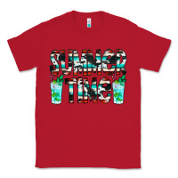 Red Summer Time Cowhide Serape Classic Tee - CowCowDesign
