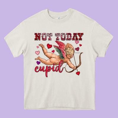 Not Today Cupid Heavy Core Tee Designed By Oliviacreatesart