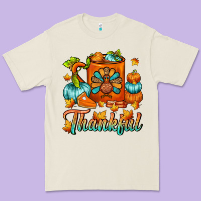 Thankful Thanksgiving Coffee Mug Premium Tee Designed By Fadigitalartstudio