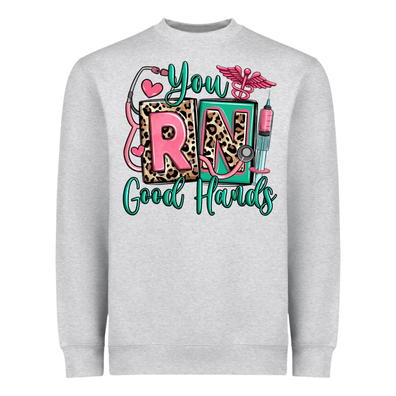 You Rn Good Hands Registered Nurse Heavyweight Sweatshirt by RanaPortraitStore | Teevron