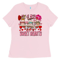 Bubblegum Pink Valentine's Day My Class Is Full Of Sweet Hearts Ladies Tee - FaDigitalArtStudio