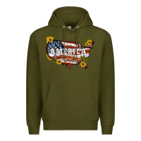 Army Green usa map Premium Hoodie - Artiststas