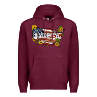 Burgundy usa map Premium Hoodie - Artiststas