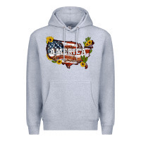 Heather Grey usa map Premium Hoodie - Artiststas