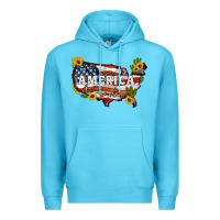 Ocean Blue usa map Premium Hoodie - Artiststas