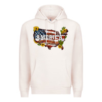 Pale Pink usa map Premium Hoodie - Artiststas