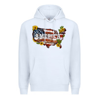 White usa map Premium Hoodie - Artiststas