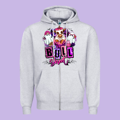 Bull Sheet Halloween Ghost Heifer Zipper Hoodie Designed By Ranaportraitstore