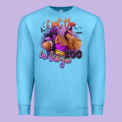 I Put The Boo In Boo-jee Sneaker And Heel Premium Sweatshirt Designed By Ranaportraitstore