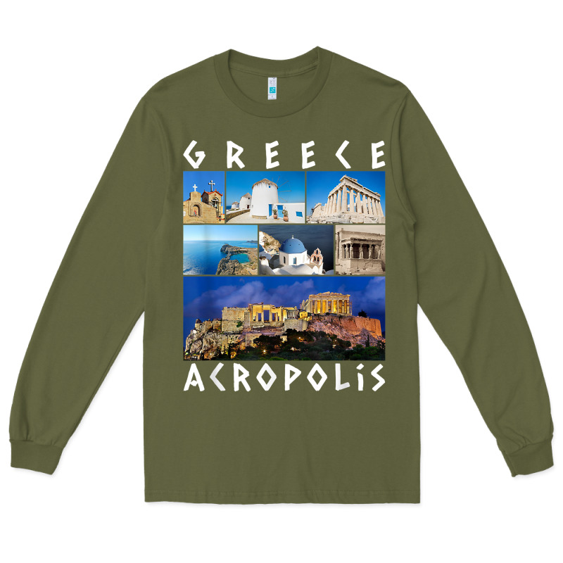 Greece Acropolis Famous Sights Gallery Traveler Souvenir T Shirt Long Sleeve Tee by baoMotion | Teevron