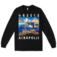 Black greece acropolis famous sights gallery traveler souvenir t shirt Long Sleeve Tee - baoMotion
