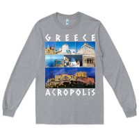 Heather Grey greece acropolis famous sights gallery traveler souvenir t shirt Long Sleeve Tee - baoMotion