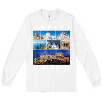 White greece acropolis famous sights gallery traveler souvenir t shirt Long Sleeve Tee - baoMotion