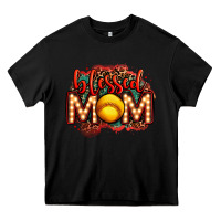 Black blessed softball mom lightbulb letters Heavy Core Tee - OliviaCreatesArt