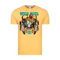 Vintage Mustard Wild Soul Bull Skull Vintage Tee - FaDigitalArtStudio