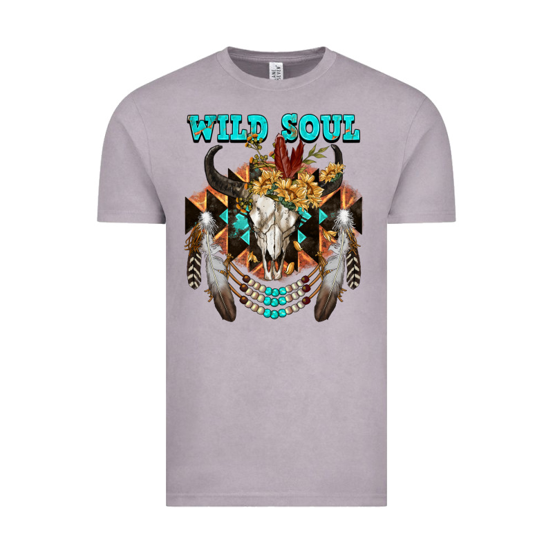 Wild Soul Bull Skull Vintage Tee by FaDigitalArtStudio | Teevron