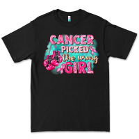 Black Cancer picked the wrong girl Breast Cancer Premium Tee - FaDigitalArtStudio