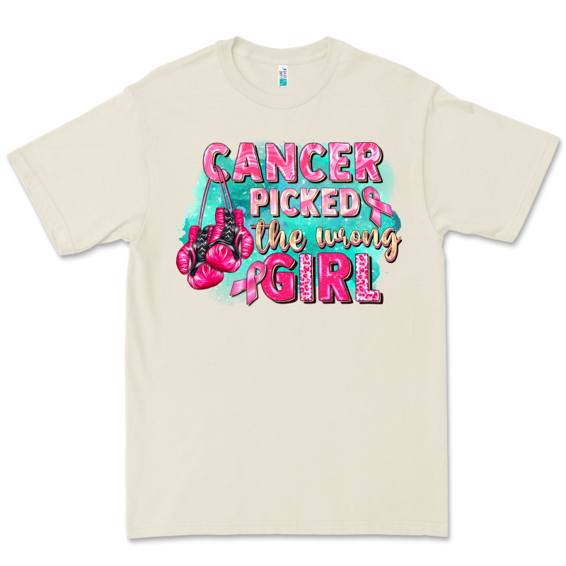 Cancer Picked The Wrong Girl Breast Cancer Premium Tee by FaDigitalArtStudio | Teevron