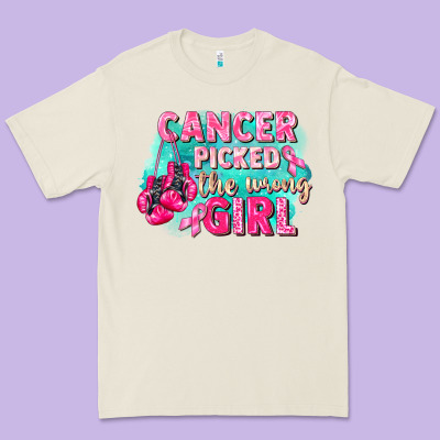 Cancer Picked The Wrong Girl Breast Cancer Premium Tee Designed By Fadigitalartstudio
