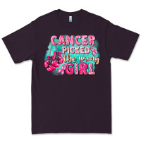 Plum Cancer picked the wrong girl Breast Cancer Premium Tee - FaDigitalArtStudio