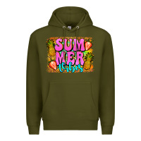 Army Green summer vibes leopard background Premium Hoodie - Jasminsmagicworld