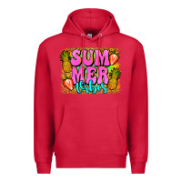 Cardinal summer vibes leopard background Premium Hoodie - Jasminsmagicworld