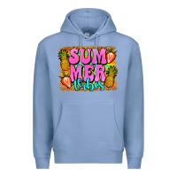 Colony Blue summer vibes leopard background Premium Hoodie - Jasminsmagicworld