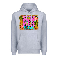 Heather Grey summer vibes leopard background Premium Hoodie - Jasminsmagicworld