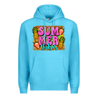 Ocean Blue summer vibes leopard background Premium Hoodie - Jasminsmagicworld