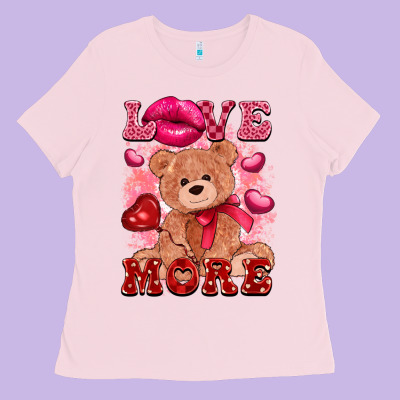 Love More With Toy Bear Ladies Tee Designed By Fadigitalartstudio