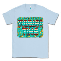 Dusty Blue summer time glitter pineable Classic Tee - CowCowDesign