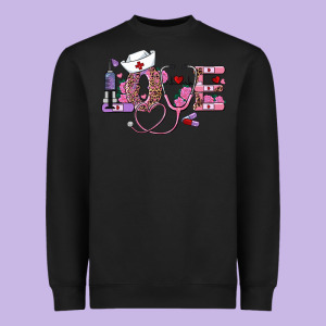Valentines Day Nurse Love Heavyweight Sweatshirt Designed By Ranaportraitstore