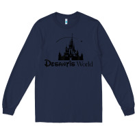 Navy desantis world anti woke corporation political t shirt Long Sleeve Tee - baoMotion