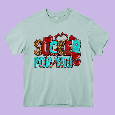 Sucker For You Olivia Heavy Core Tee Designed By Oliviacreatesart