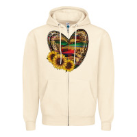 Sandshell Sunflower Fall Heart Zipper Hoodie - RanaPortraitStore