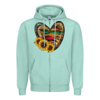 Sunflower Fall Heart Zipper Hoodie | Teevron