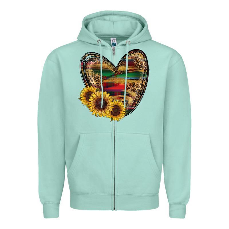 Sunflower Fall Heart Zipper Hoodie by RanaPortraitStore | Teevron