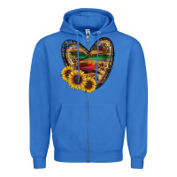 True Royal Sunflower Fall Heart Zipper Hoodie - RanaPortraitStore