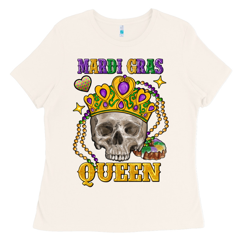 Skull Mardi Gras Queen Ladies Tee by FaDigitalArtStudio | Teevron