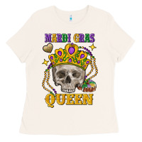 Bone skull mardi gras queen Ladies Tee - FaDigitalArtStudio