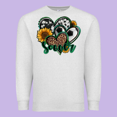 Soccer Hearts Premium Sweatshirt Designed By Jasminsmagicworld