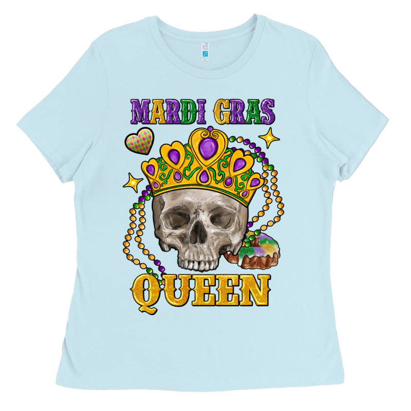 Skull Mardi Gras Queen Ladies Tee by FaDigitalArtStudio | Teevron