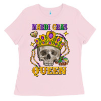 Bubblegum Pink skull mardi gras queen Ladies Tee - FaDigitalArtStudio