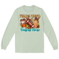 Matcha Falling Leaves Football Please Long Sleeve Tee - CowhideDigitalArt