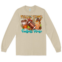 Mushroom Falling Leaves Football Please Long Sleeve Tee - CowhideDigitalArt