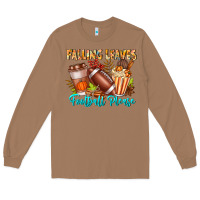 Toasted Coconut Falling Leaves Football Please Long Sleeve Tee - CowhideDigitalArt