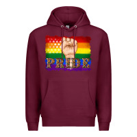 Burgundy lgbtq  flag and hand pride Premium Hoodie - Artiststas
