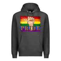 Charcoal Heather lgbtq  flag and hand pride Premium Hoodie - Artiststas